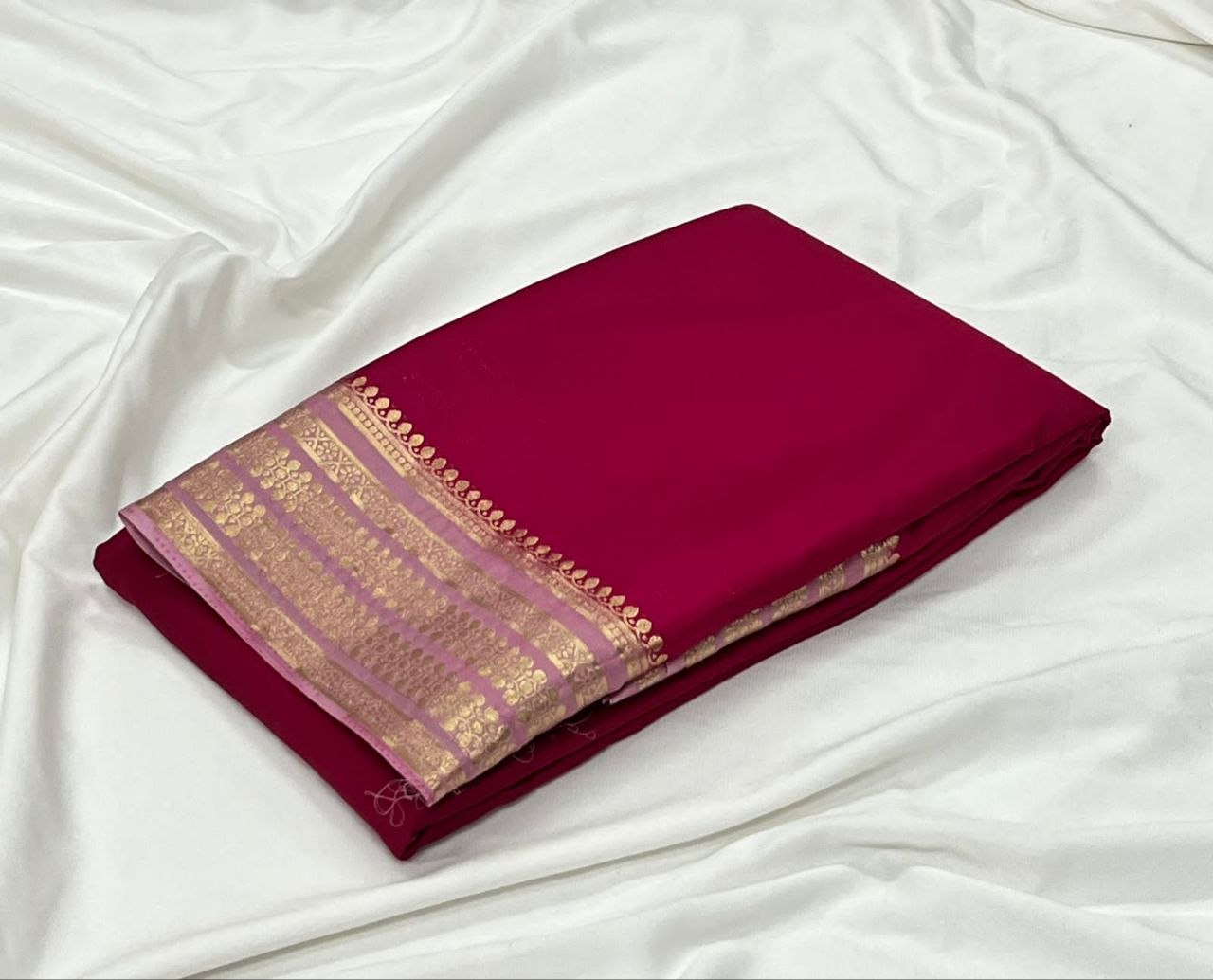 Mysore Crepe Silk Saree - Tangerine Orange